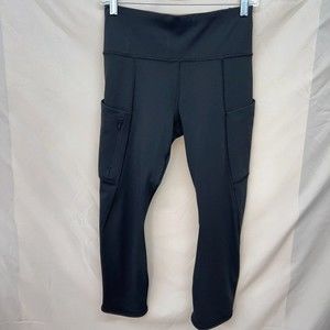 Athleta All In 7/8 Leggings Size S Black Pockets Training Fitness Compression